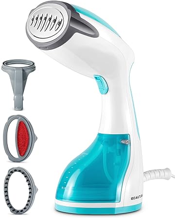 Beautural 1200W Handheld Garment Steamer, Portable Home and Travel Steamers for Clothes with 260ml Removable Water Tank Vertically & Horizontally Steam