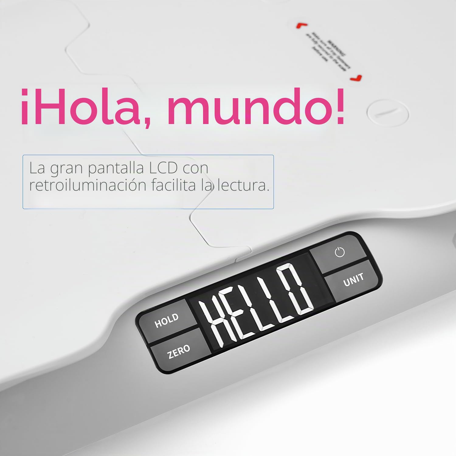 BAGAIL Báscula digital para bebés con bandeja, pantalla LCD grande, tara y retención, multiusos para niños, mascotas o adultos