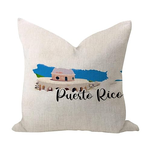Rustic Throw Pillow Cover 22x22in Puerto Rico Decoration Comfy Cushion