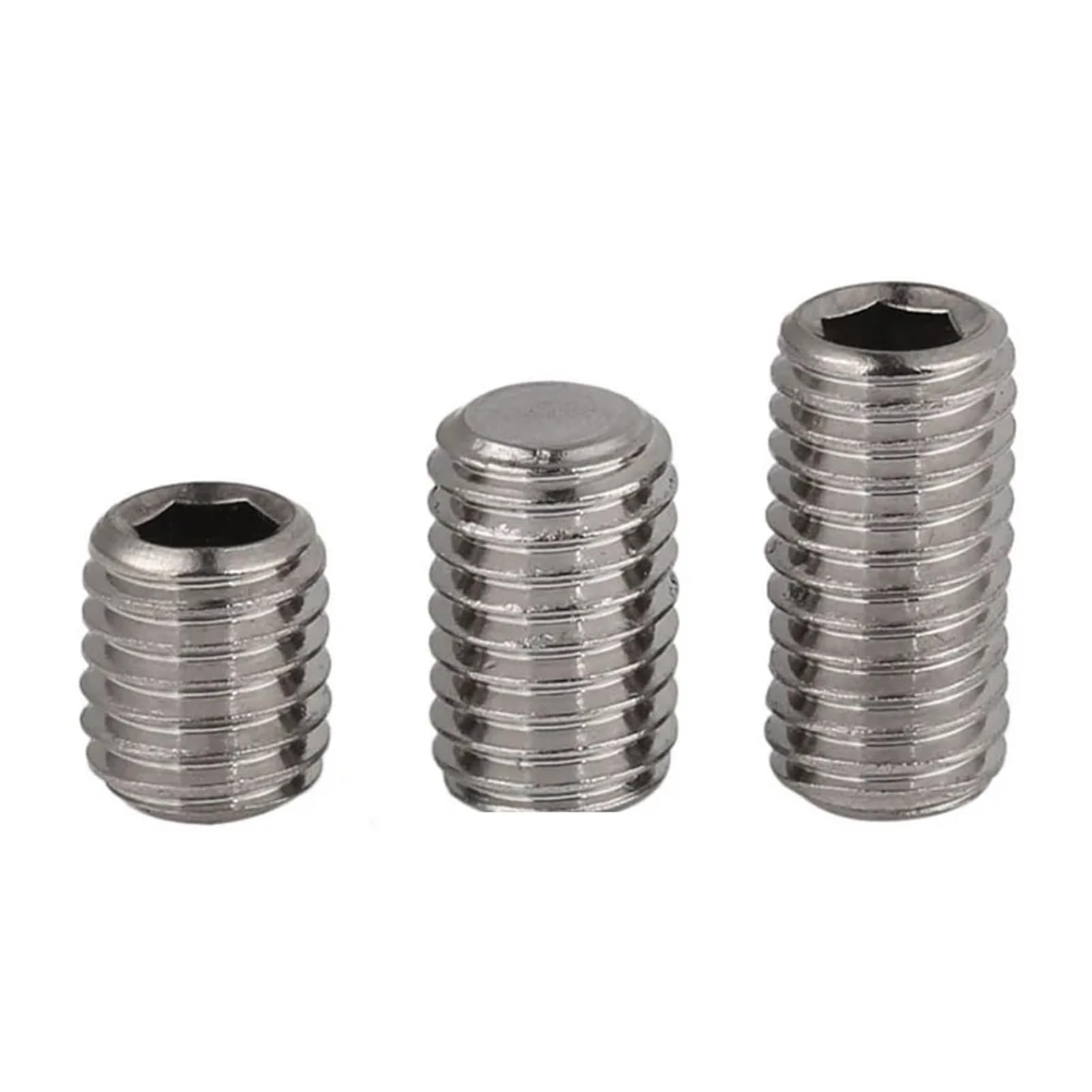 M12 x 1,0 mm (12 mm) Feingewinde-Gewindestifte, Innensechskant-Set, Edelstahl 304, DIN 913(M12X1.0X30mm-10pcs)
