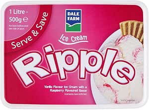 Dale Farm Ripple Ice Cream, Vanilla, 1L (Frozen) : Amazon.co.uk: Grocery