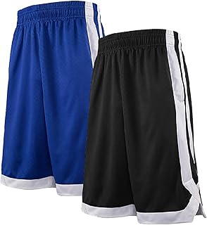 Men's 7" Mesh Basketball Shorts with Pockets, 2-Tone Active Athletic Shorts, Workout Shorts for Adult