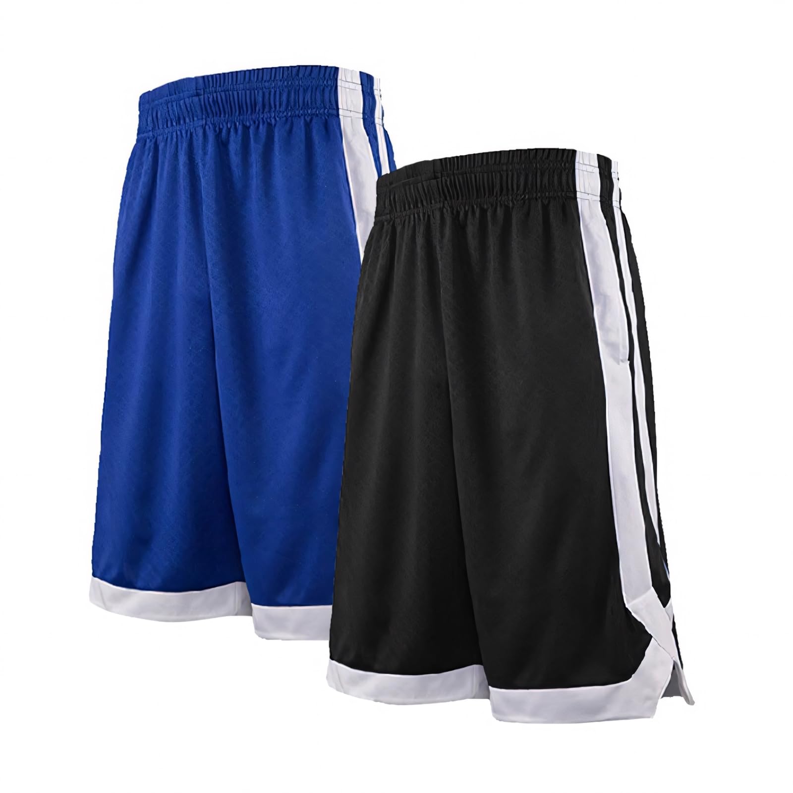 TopTie Men's 7" Mesh Basketball Shorts with Pockets, 2-Tone Active Athletic Shorts, Workout Shorts for Adult