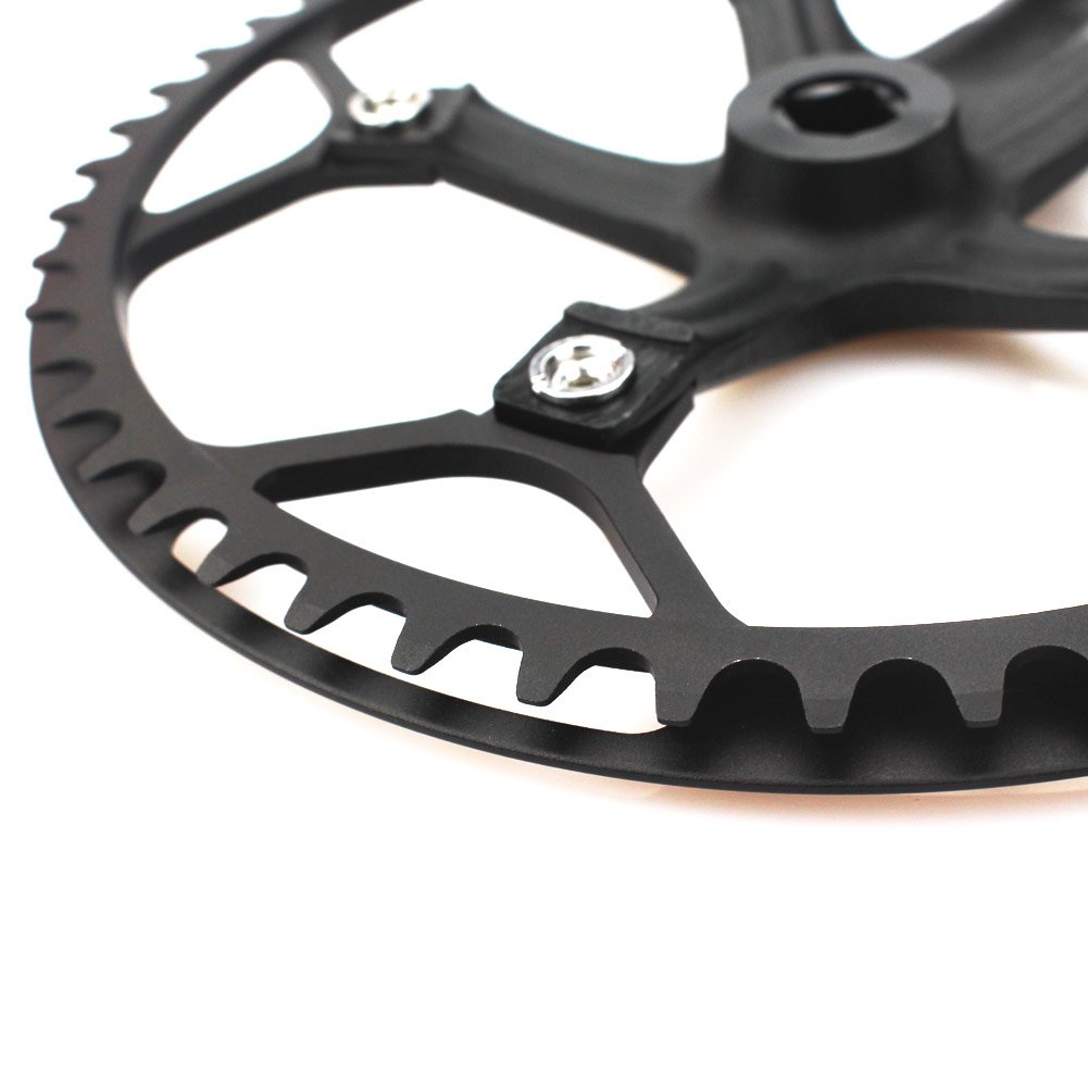CYSKY Guarnitura singola velocità 53T 56T 58T 170mm guarnitura 130 BCD Litepro pieghevole bici guarnitura con copertura protettiva per bici a velocità singola, bici da strada, cambio fisso, Fixie, Dahon