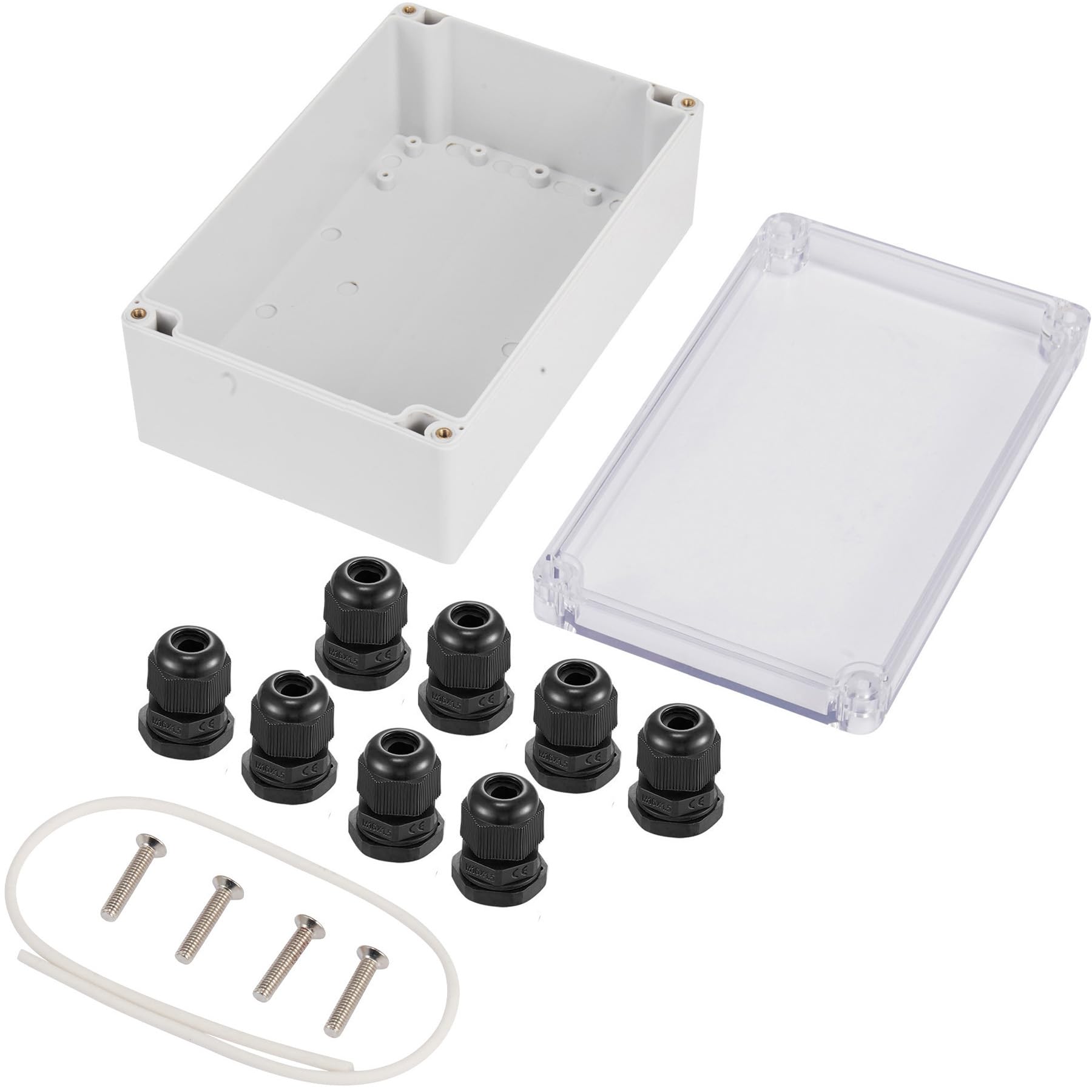 Laisomeke Clear IP65 Waterproof Junction Box - 11.4x8.3x3.9 Inch ABS Plastic DIY Electrical Enclosure