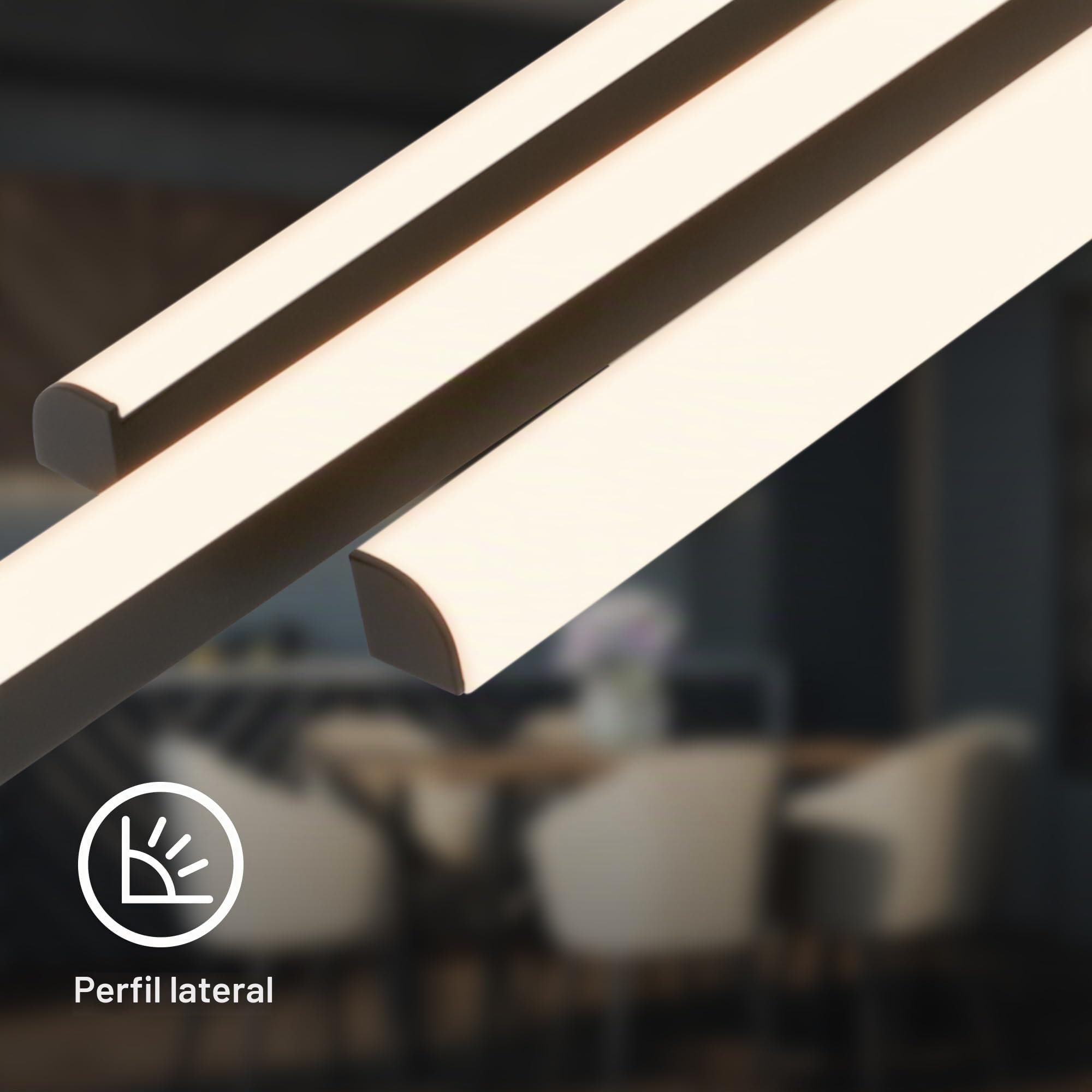 BRILONER - Lampara techo LED con luz blanca cálida, perfiles angulares, plafon LED techo, salon, plafones para techo, 98x16x7,5cm, negro madera