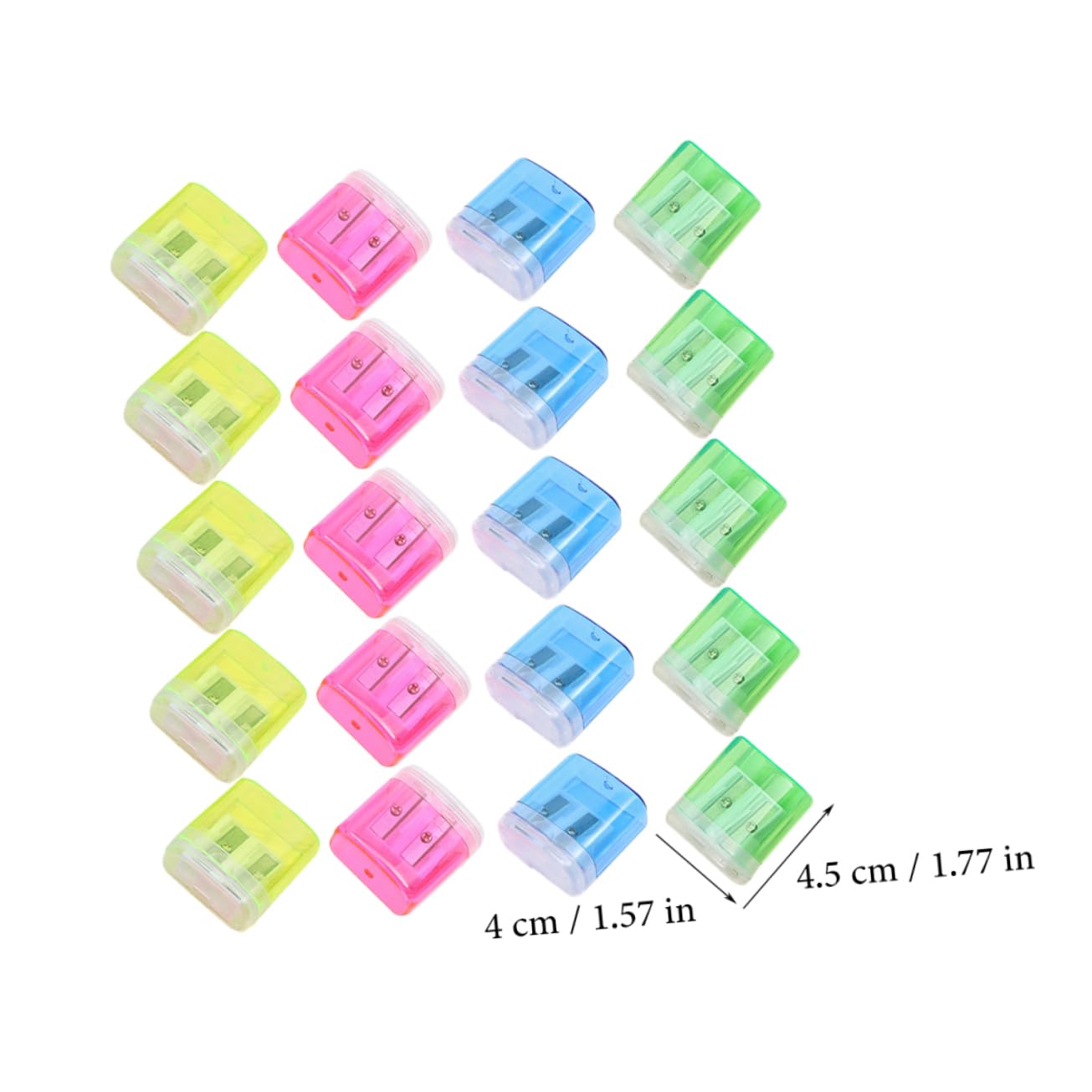 Anspitzer mit Dose 48 Stück Kunststoff Manuell Einfach Einschulung Feier | Bleistiftspitzer Multipack, Stiftzubehör für Schule und Arbeit, Transparentes Design, für Kinder
