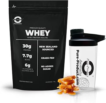 Pure Product Australia Whey Protein Isolate Powder White Chocolate 5 kilograms with Glass Shaker
