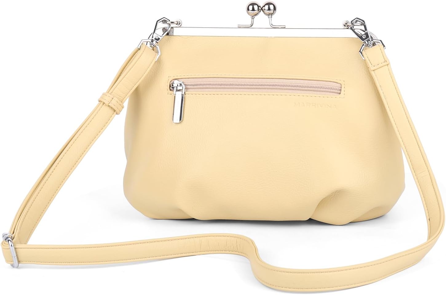 Slouchy Women's PU Leather Kiss Lock Crossbody Bag Kiss Clasp Purse Crossbody Shoulder Bags Hobo Wallet Handbags Tote Purses