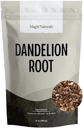 MagJo Naturals Dandelion Root, Raw, Not Roasted, Loose Tea 200+ Cups 16 oz 100% Wild-Crafted from Eastern Europe