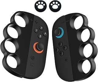 Fit Boxing/Fit Boxing 2/Fit Boxing 3に対応 コントローラー グリップ switchに対応 ジョイコン用 コントローラー ハンドル 大人と子供向け joyco用 ボクシングゲーム用グリップ 2個 セット (Switch2 ブラック&ブラック)