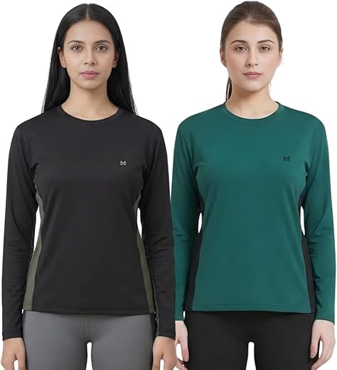 White Moon Women Dry Fit Long Sleeve Workout T-Shirt | Moisture Wicking Gym Top Full Sleeve | Sweat Wicking Athletic Runni