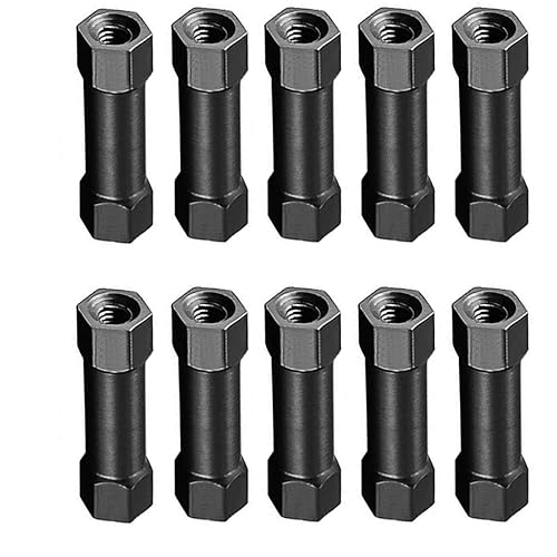 Columna espaciadora hexagonal de aluminio M3 x 2756in columna de conexión hexagonal para cuadricóptero dron aviones RC modelos de bricolaje negro