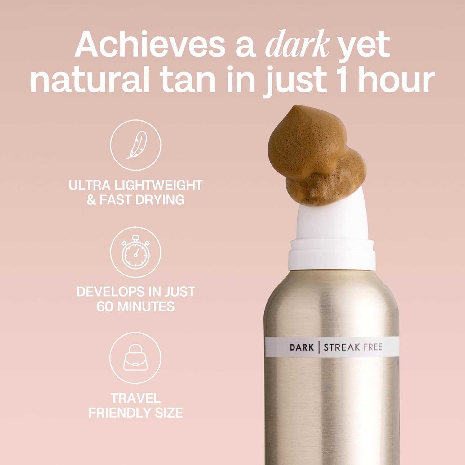 Bali Body 1-Hour Express Self Tanner Foam – Dark Shade, Fast-Drying, Streak-Free, Lightweight Formula for a Natural, Flawless Tan – Self Tan, Fake Tan, Vegan & Cruelty-Free (127 ml/4.05 fl oz) - Image 5