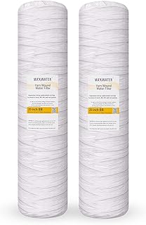 (2 Pack) Big Blue 20"x 4.5" Whole House String-Wound 5-Micron Polypropylene Sediment Water Filters Compatible with 20" Big Blue Whole House Water Filter Systems, Hard Well WVO Biodiesel