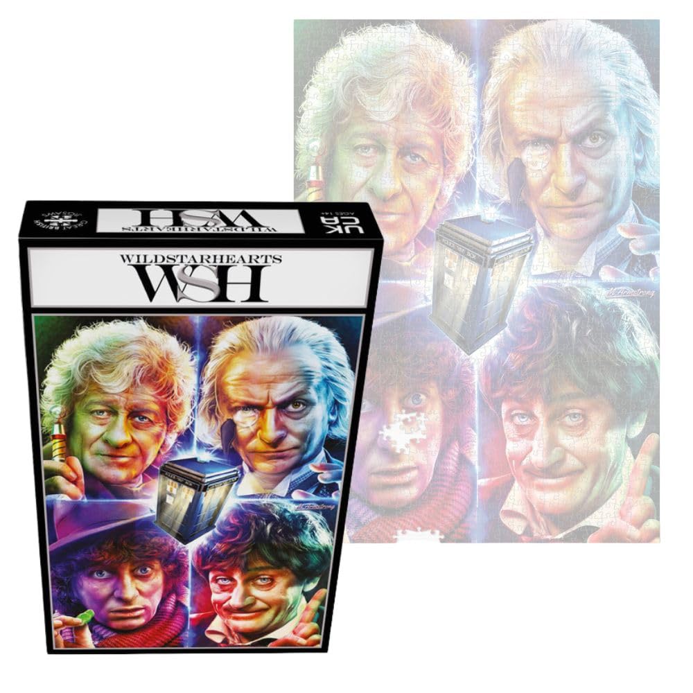 Dr Who 1000 Piece Jigsaw Puzzle - The First Four Doctorsn - Classic Retro TV Show Jigsaw; Eco Friendly Puzzle Gift for Adults & Families