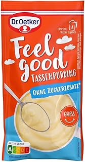 Dr. Oetker Feel Good Tassenpudding ohne Zuckerzusatz* Grieß 12er Pack (12 x 67 g) - Wohlfühlmoment ohne Zuckerzusatz* für Fans von Grießpudding