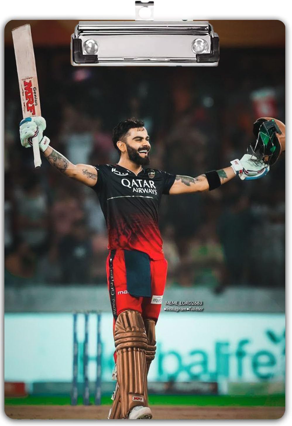 NKSPRINTING Virat Kohli Clipboard with Metal Clip, Professional Exam Writing Board, Black (1265, 13.5x9.5 Inc)-image-45