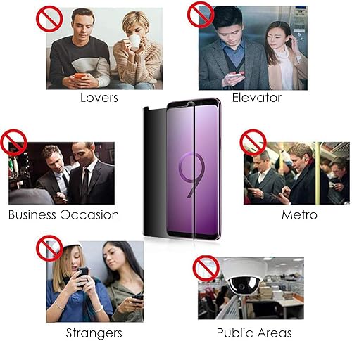 Miniatura 7 de Akcoo Protector de pantalla de privacidad para Galaxy S9 S9 película de vidrio templado anti-espía UV adhesivo de pantalla completa reparación de