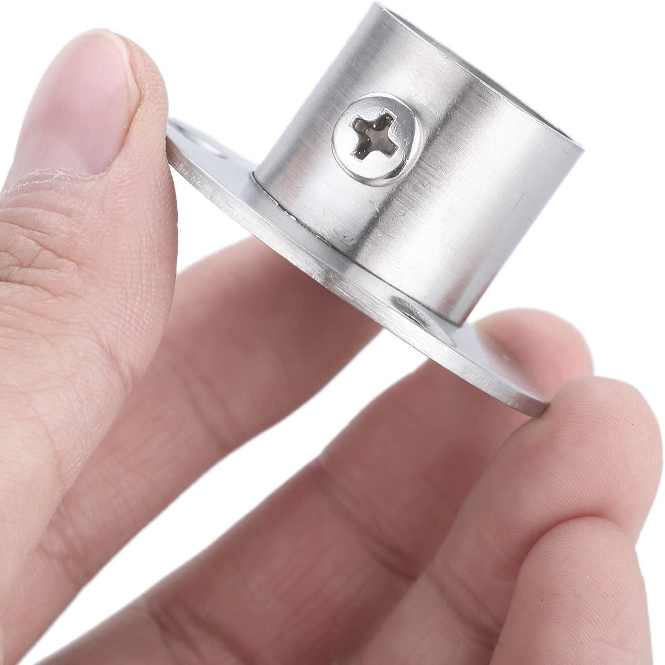 Flange 2pc Stainless Steel Wardrobe Rail Support Closet Rod Flange Bracket Clothes Seat Hanger Pipe Tube Holder 19/22/25/32mm(22mm)