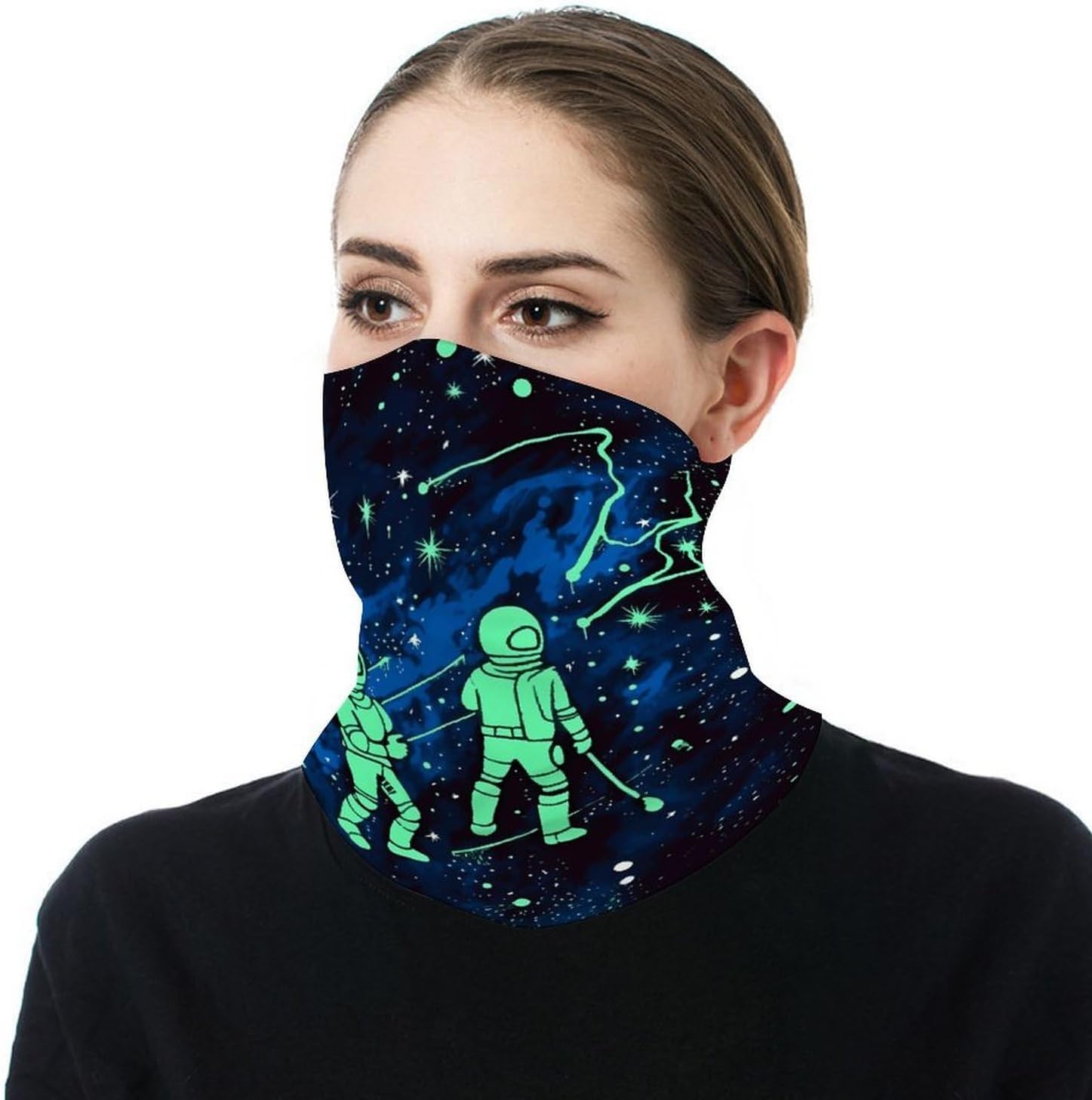 Glow in The Dark Neck Gaiter Cooling UV Protection Bandana Gator Scarf Winter Neck Warmer Gaiter Windproof Ski Mask Scarf Windproof Face Mask Face Cover for Men Women