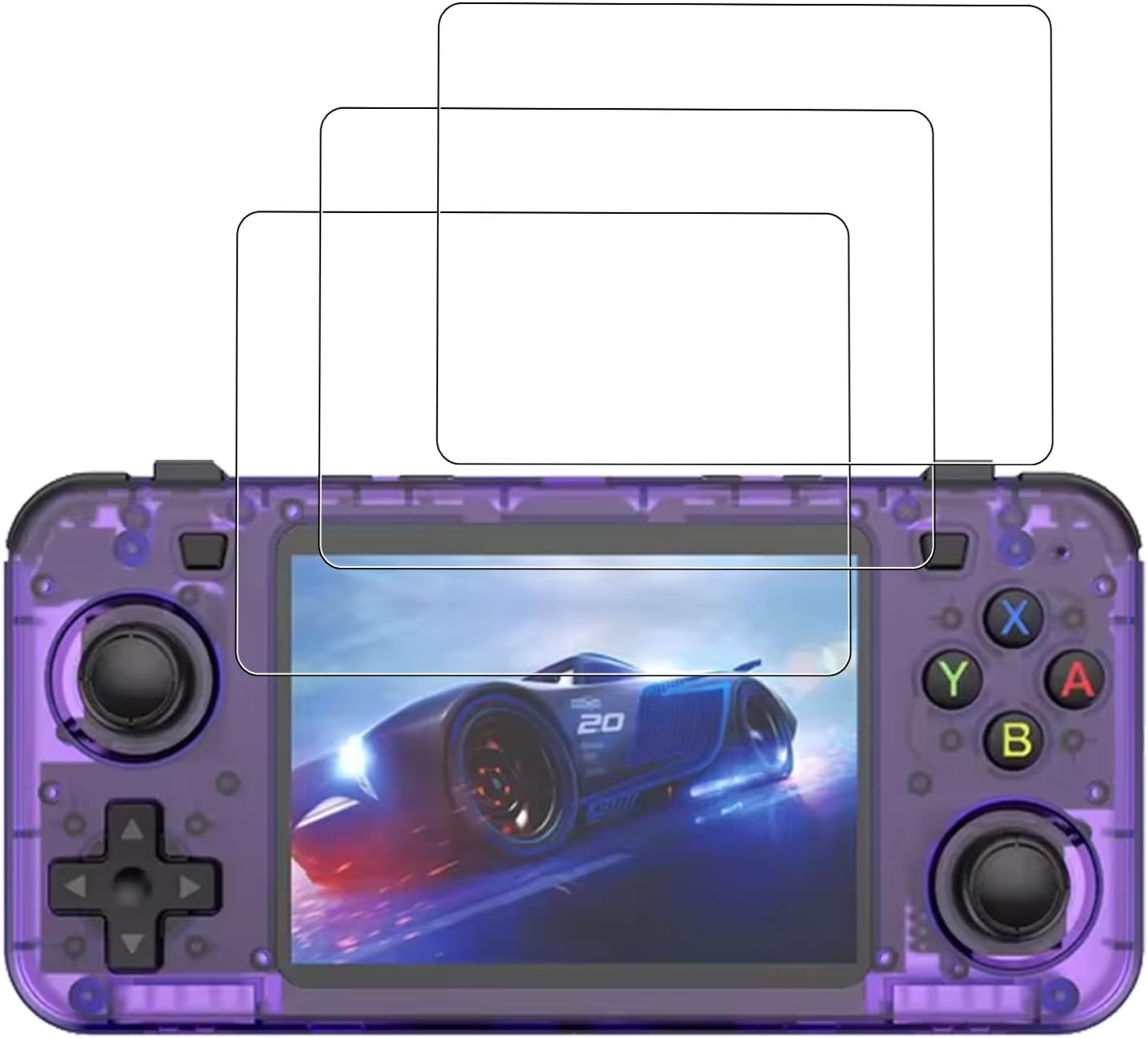 BOVUGAC [3 Park] Screen Protector for R36H Handheld Game Consoles Tempered Glass Film, Screen Protector for BOYHOM R36H Handheld Gaming Anti-Scratch & Sensitive & 9H Hardness