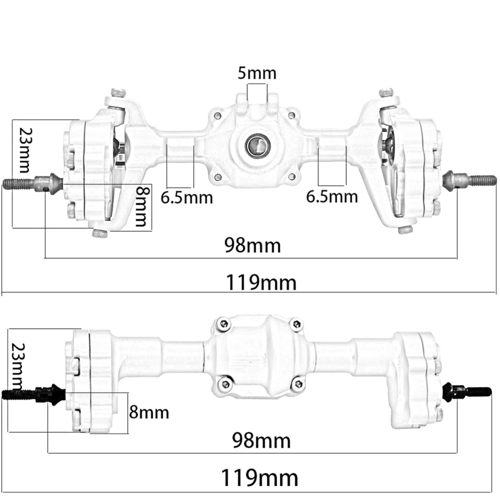 Kompatibel Mit FMS Für FCX24 1/24 RC-Auto-Upgrades, Teile, Zubehör, Komplette Metall-Portalachse Vorne Und Hinten Getriebe Teile