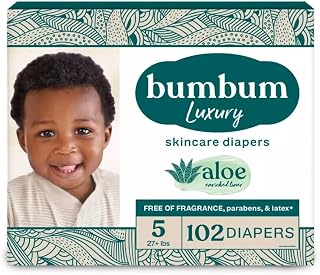 New Premium Soft Bum-Bum Luxury Diapers - Size 5, 102 Count - Fragrance-Free (Pack of 1)