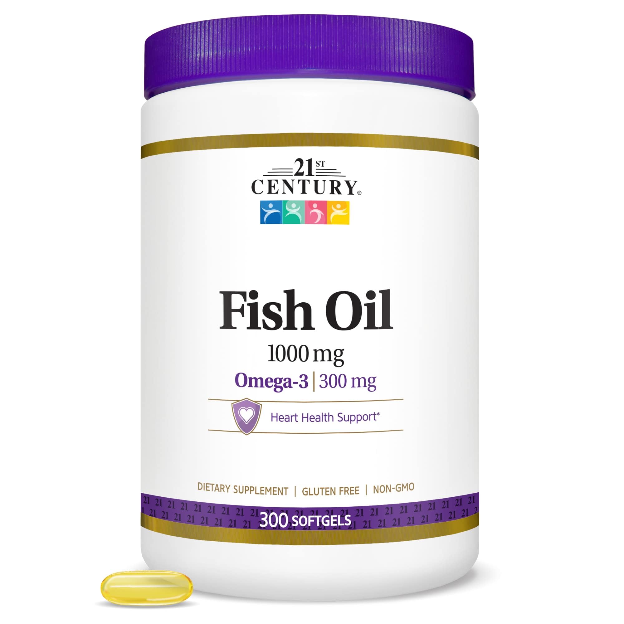 21st Century Fish Oil Omega-3 1000 Mg, 300 Softgels 300 Capsules