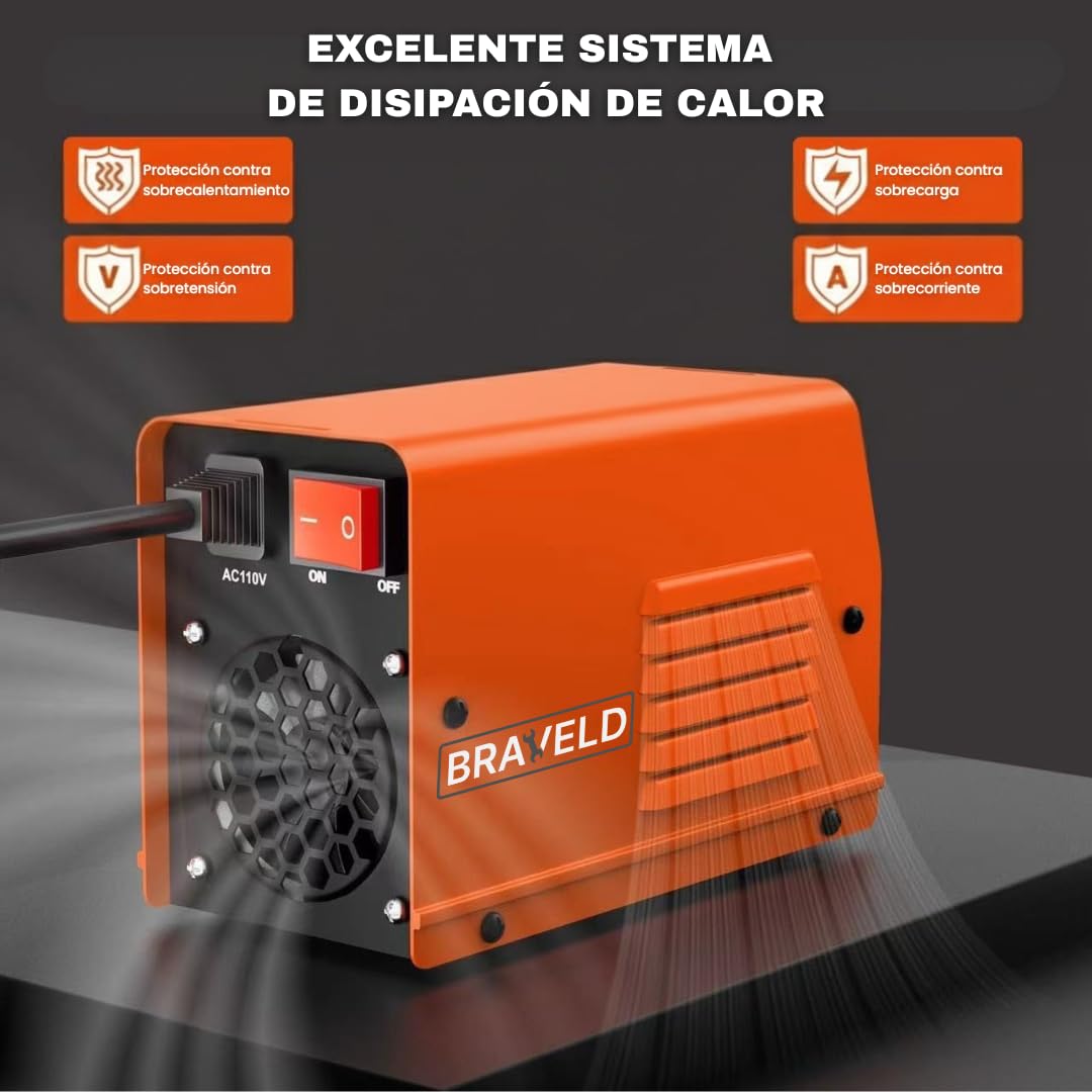 Maquina de Soldar Portátil 1,5 kg | Mini Soldador Inverter 250V | Pantalla LED | MMA + LIFT TIG | Electrodos 1,6–2,5 mm | Soldadura Profesional Compacta