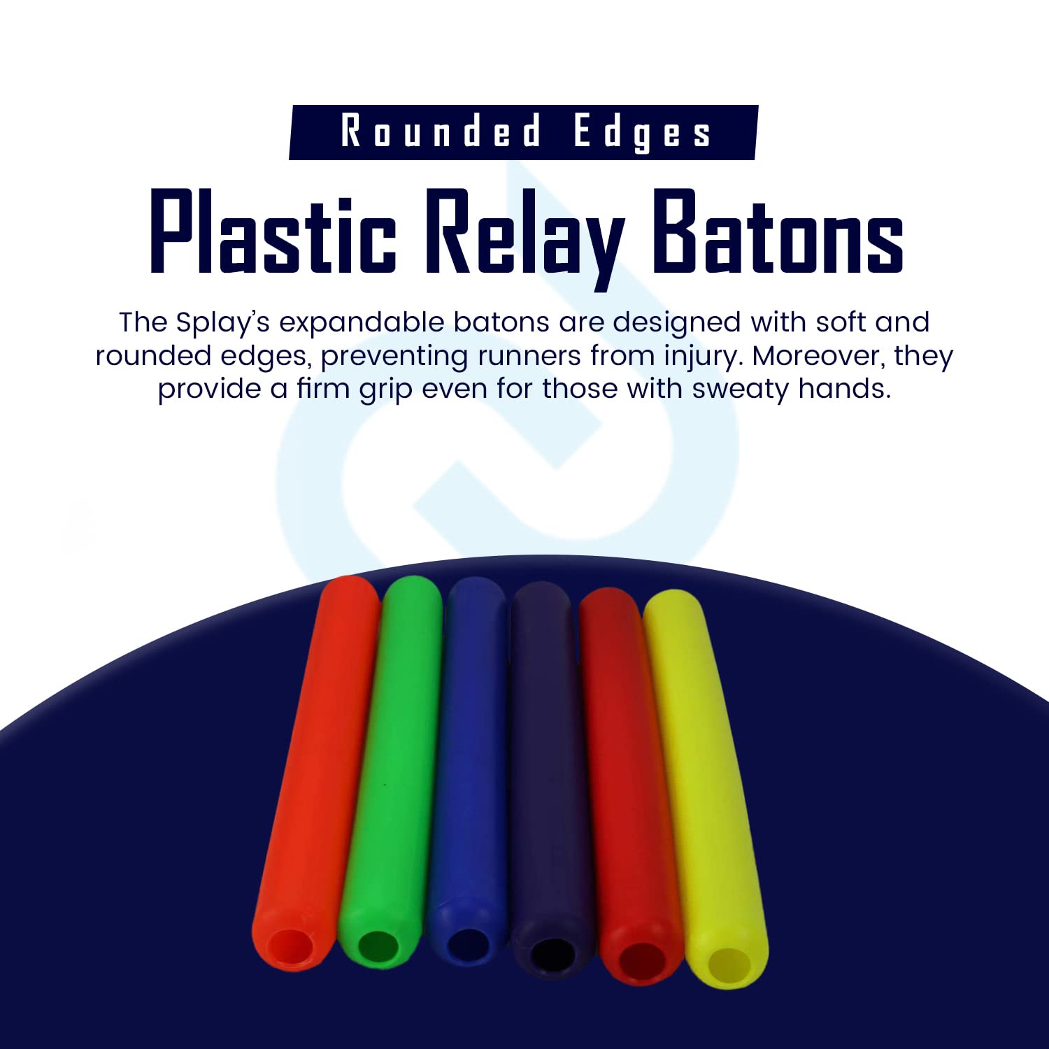 Splay Lot de 6 bâtons de Relais en Plastique – Athlétisme Junior, Sprints athlétiques, Course à Pied, Relais Pâque, Lot de 6, poignée Facile.