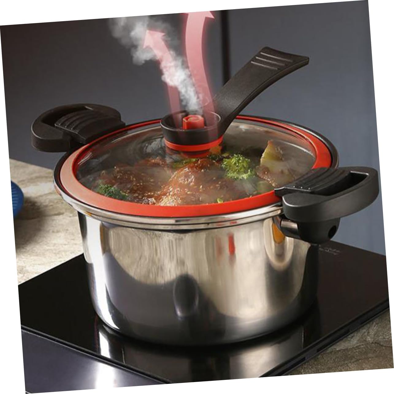 KICHOUSE Micro-pressure Stew Pot Woman Pressure Cooker Nonstick Portable Kitchenware Steamer Pot Stockpot
