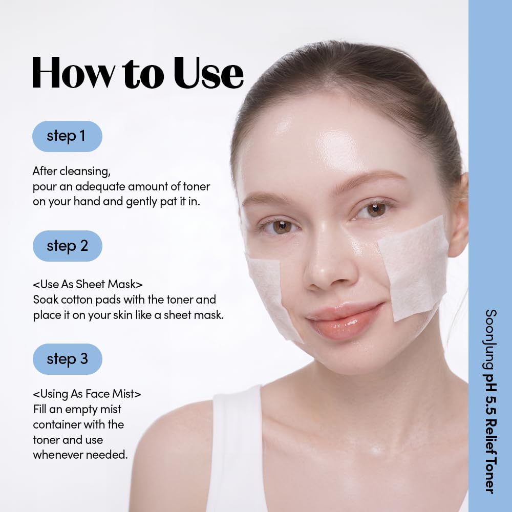 ETUDE HOUSE Soonjung pH5.5 Relief Toner 11.83 fl.oz (350ml) 23AD | Skin Care Solution | Low PH Toner for Sensitive Skin | Non-Comedogenic, Hypoallergenic & Fragrance Free Moisturizer for Face