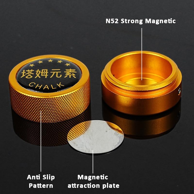 Pool Chalk Holder Round Shaped Practical Tool Billiards Accessories Magnetic Mini Chalk Tip Case Container Round Box Billiards with Special Hex Screwdriver&Magnetic Sheet image 4