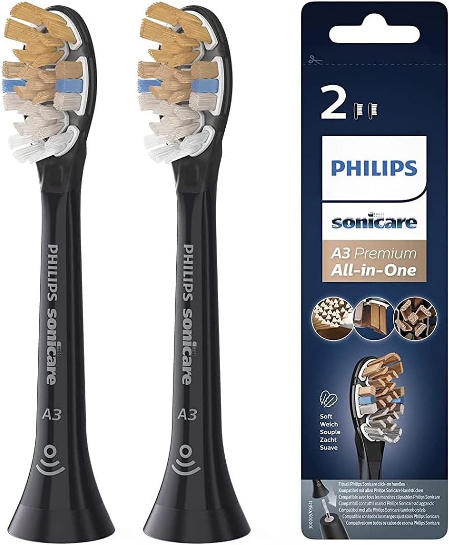 Sonicare Premium All-In-One Brush Head For Complete Care -Pack Of 2, Black, HX9092/96