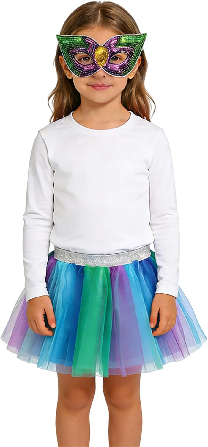 Kids Girls Tutu Skirt Carnival Birthday Party Tulle Dance Skirts 2 Piece Elastic Waist Princess Dress Clothes Set