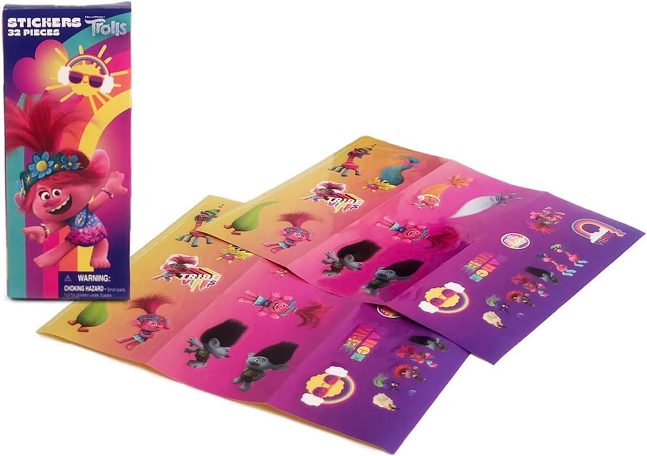 Megatoys Trolls Gift Set- Trolls Lunch Tin Box, water bottle, puzzle, stickers, and Pencil Case.