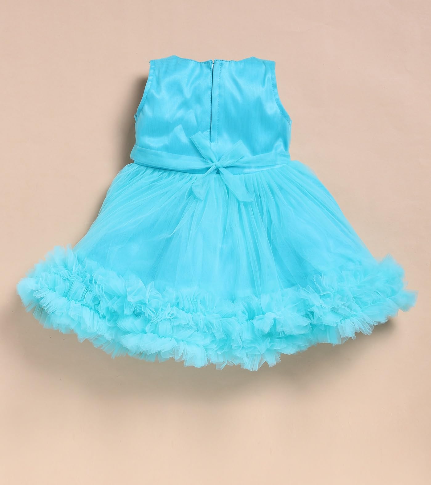 Toonyport Girls Blue Sleeveless NET Summer Frocks