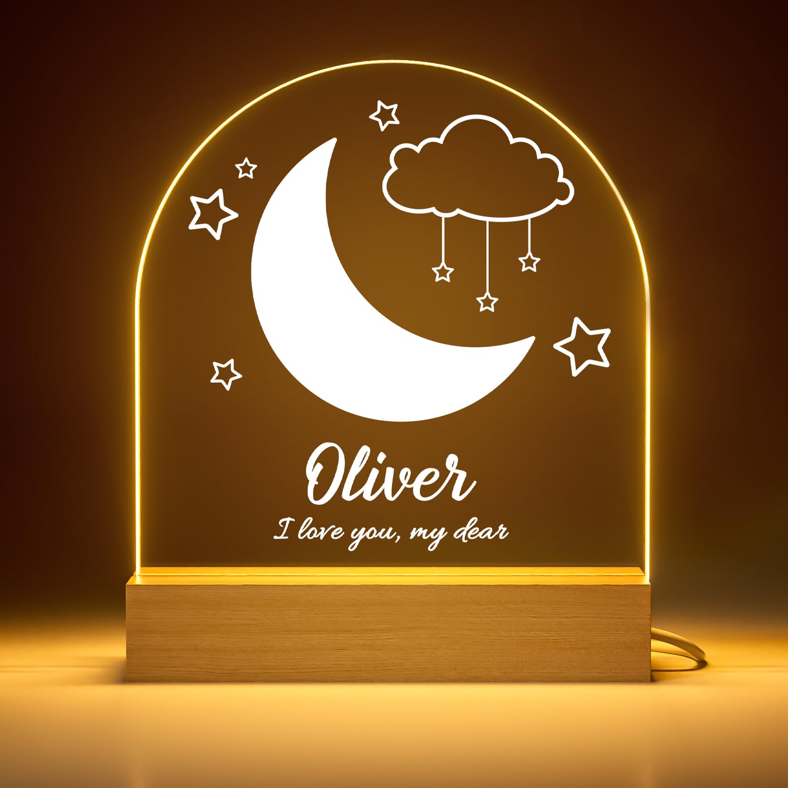 iDIY Personalised Baby Gifts - Customised Name Night Light for Baby Nursery, Custom Gifts for Girls and Boys - Dreamland