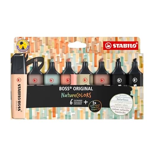 Marcador STABILO BOSS ORIGINAL NatureCOLORS - Estuche con 8 colores