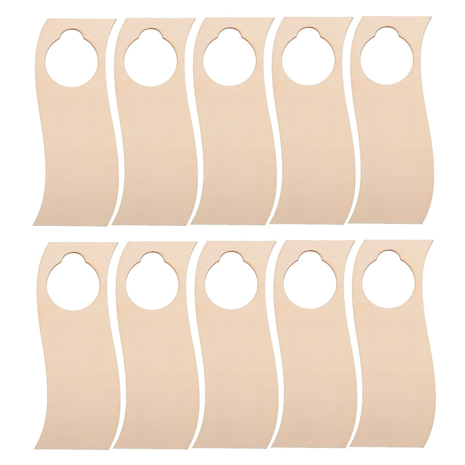 ZRHWSPD PVC Door Knob Hangers 10pcs Blank Doorknob Sign Boards Door Knob Wooden Signs Not Do Disturb Hanging Tags Up(Style 4)