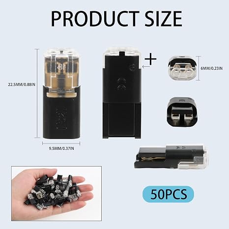 50 Pcs Double Wire Plug in Connector