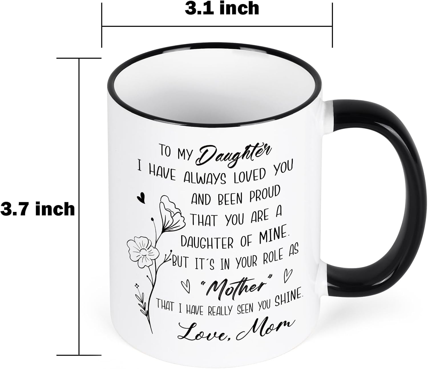 YHRJWN Daughters Gifts from Mom, Christmas Gifts for Daughter, To My Daughter Coffee Mug, Best Gift for Adult Daughters, 11Oz - Image 8