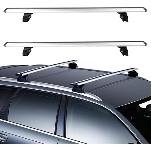 OCPTY Roof Rack Crossbars Fit for Audi Q5 2009-2016,for Audi Q7 2007-2016 Cargo Bars for Cargo Carrier Bag Luggage Kayak Canoe Bike Snowboard Skiboard