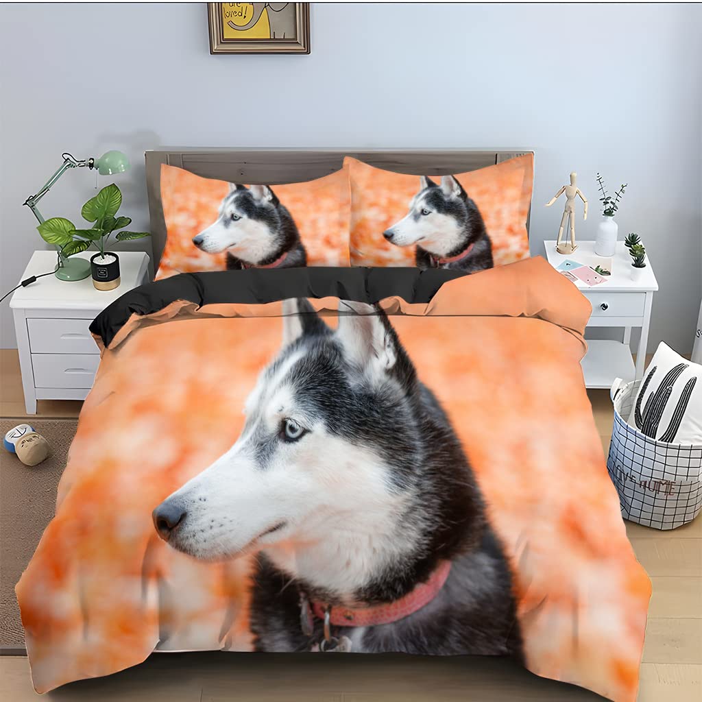 Housse de couette 160x200 fermeture éclair pour lit enfant parure orange
