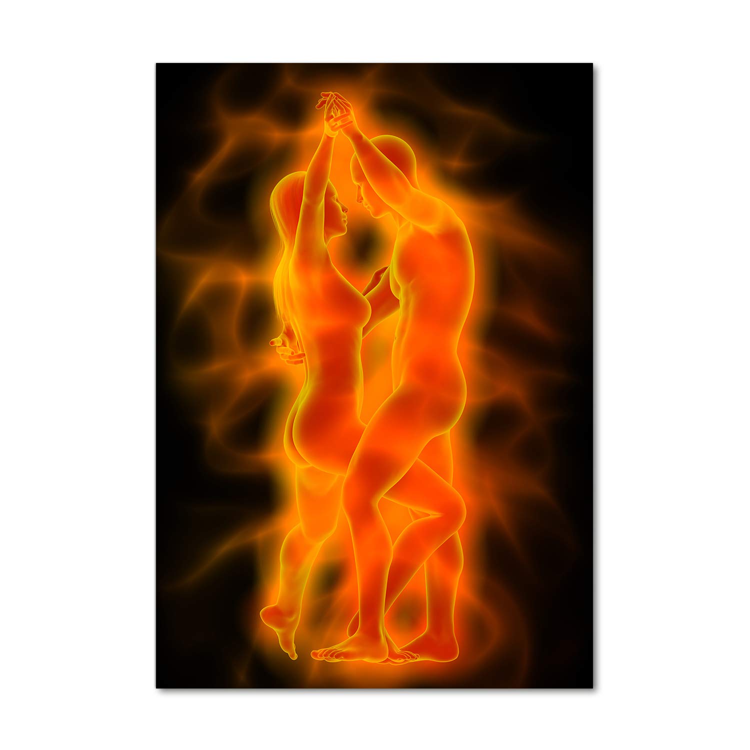 Tableaux pour la mur acrylique Tulup 70x100 déco haut de gamme couple orange