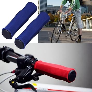 2 Pcs Bicycle Handlebar Grips Anti Slip Sponge Bike Grips Lock Handle Bar Grips for Bicycle and Mountain Bike