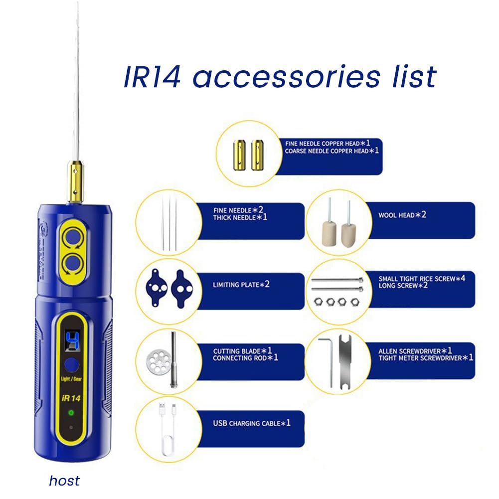 IR14 Écran de téléphone portable, extracteur de colle OCA, meuleuse électrique, prend en charge la marche et , 4 vitesses, réglable, bleu