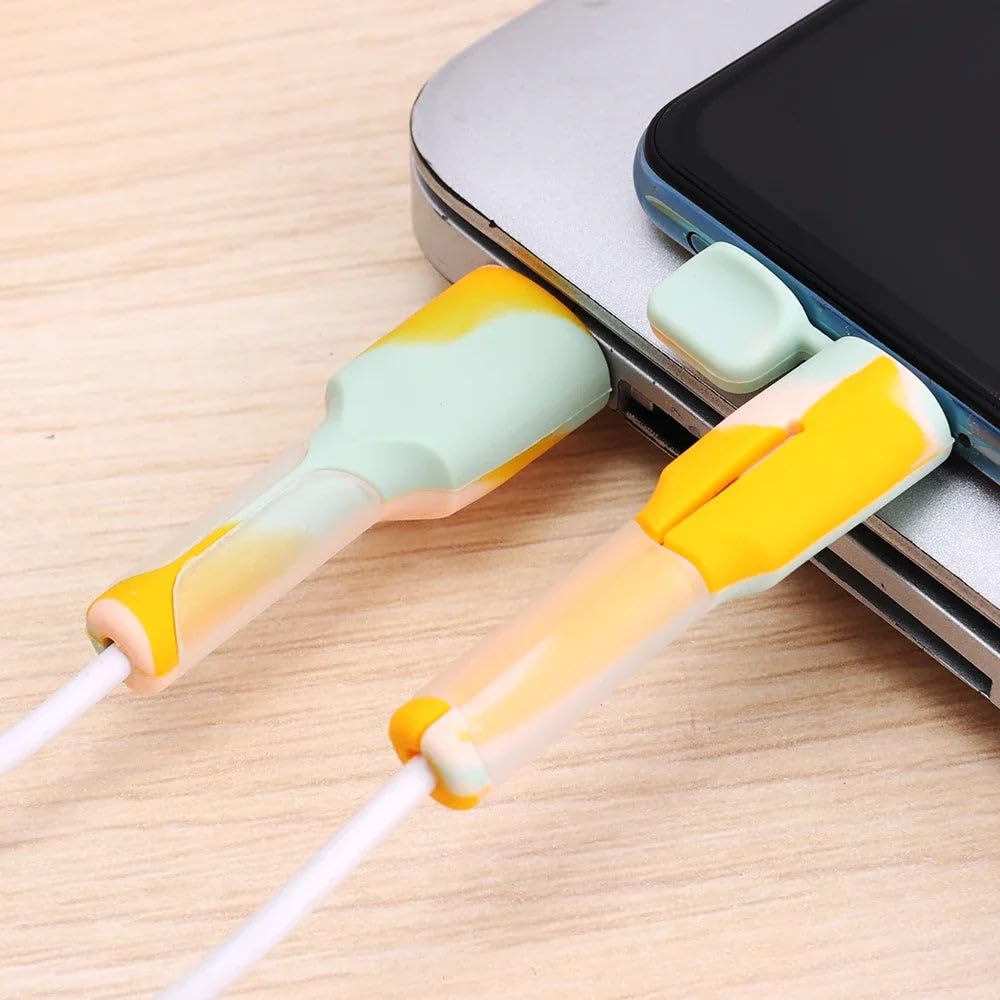 Confezione da 2 protezioni per cavi USB-C in morbido silicone, custodia flessibile per cavo di ricarica, copertura anti piegatura, organizer per cavi per protezione caricabatterie Android, blu, per