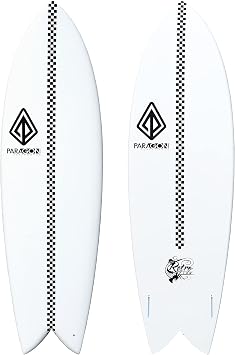 Epoxy Fiberglass Surfboard | Fast, Stylish & Fun Retro Fish Surfboard Ideal to Ride Small to Medium Sized Waves | 58" | 60"